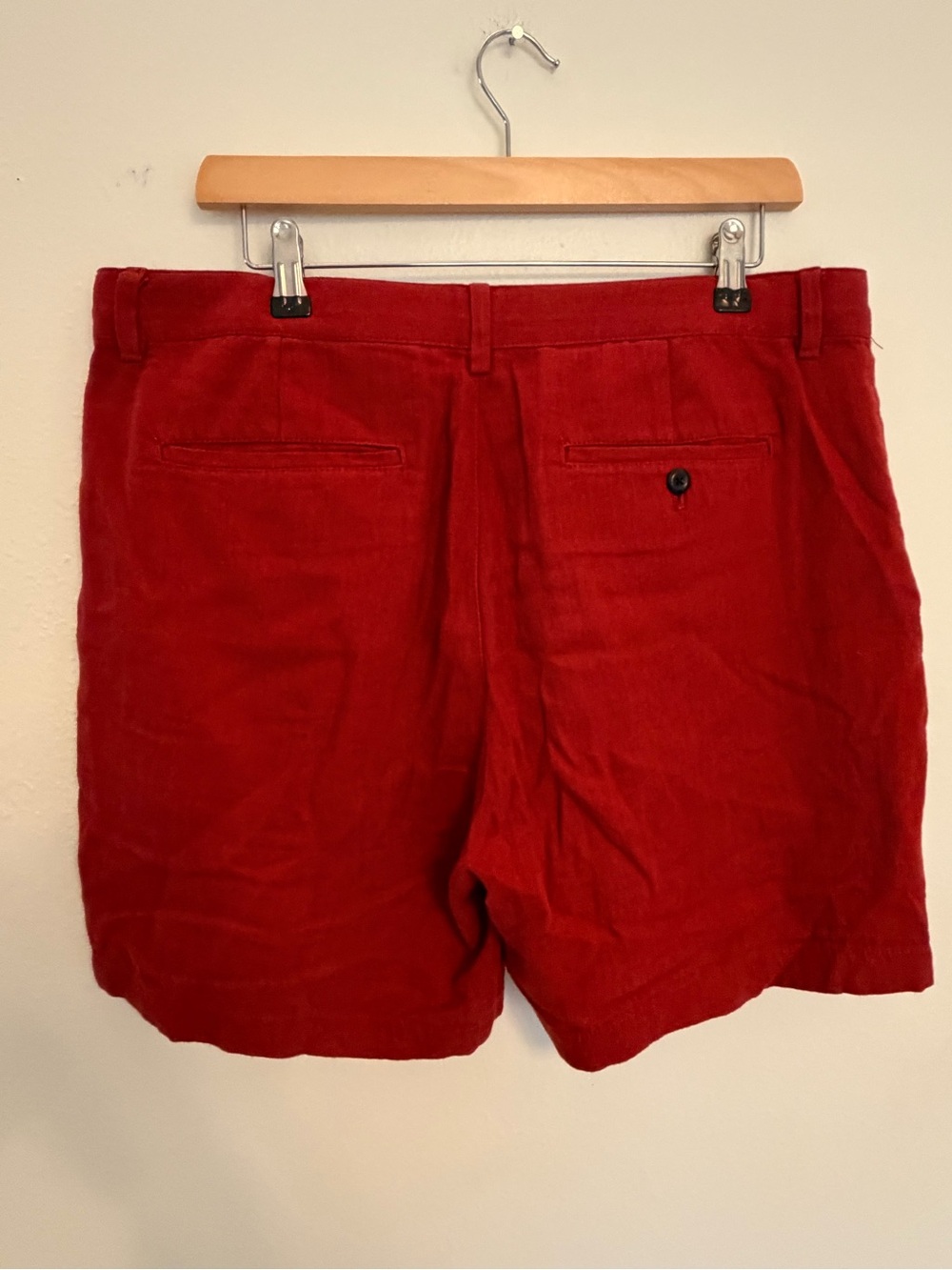J. Crew Red linen and cotton Flat-Front Men's Shorts size 34 red - Picture 4 of 4